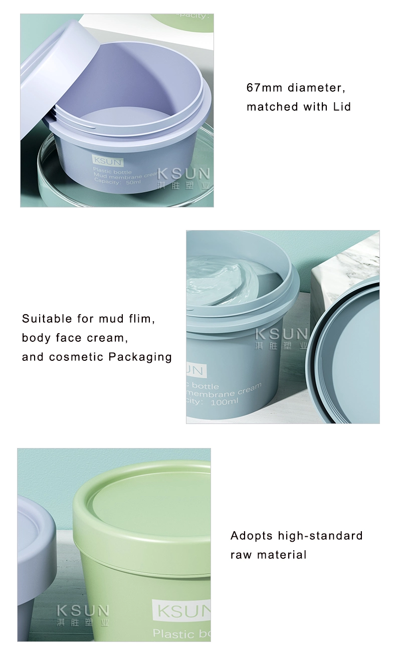 Empty Body Scrub Jar with Lid 50g Skincare Cosmetic Jar 100g PP Mud Film Body Face Cream Jars