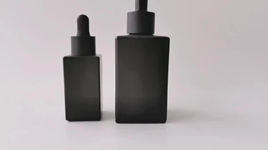 Kosmetische Tropfflaschen aus Glas, die luxuriöse mattschwarze ätherische Haaröle im Großhandel verpacken, leer, 10 ml, 15 ml, 30 ml, 50 ml, 100 ml, 120 ml, mattierte Parfümglasflasche